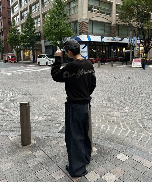 kutir(クティール)の「SHAGGY DESIGN LOGO PULLOVER KNIT/シャギーデザインロゴプルオーバーニット(ニット/セーター・メンズ・ブラック/ネイビー/ブラウン・LARGE/MEDIUM)」の10枚目の写真