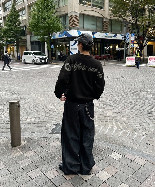 kutir(クティール)の「SHAGGY DESIGN LOGO PULLOVER KNIT/シャギーデザインロゴプルオーバーニット(ニット/セーター・メンズ・ブラック/ネイビー/ブラウン・LARGE/MEDIUM)」の11枚目の写真