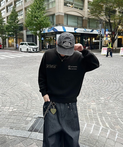 kutir(クティール)の「SHAGGY DESIGN LOGO PULLOVER KNIT/シャギーデザインロゴプルオーバーニット(ニット/セーター・メンズ・ブラック/ネイビー/ブラウン・LARGE/MEDIUM)」の5枚目の写真