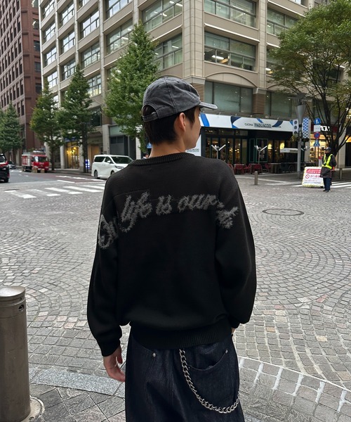 kutir(クティール)の「SHAGGY DESIGN LOGO PULLOVER KNIT/シャギーデザインロゴプルオーバーニット(ニット/セーター・メンズ・ブラック/ネイビー/ブラウン・LARGE/MEDIUM)」の8枚目の写真