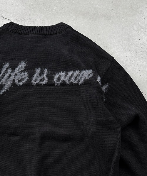 kutir(クティール)の「SHAGGY DESIGN LOGO PULLOVER KNIT/シャギーデザインロゴプルオーバーニット(ニット/セーター・メンズ・ブラック/ネイビー/ブラウン・LARGE/MEDIUM)」の15枚目の写真
