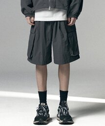 NOT4NERD(�m�b�g�t�H�[�i�[�h)��Nylon Big Pocket Wide Shorts - Charcoal(���̑��p���c)