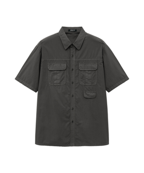 DRAW FIT（ドローフィット）の「アクマンコットン ダイイングハーフワークシャツ [CHARCOAL]（シャツ/ブラウス・メンズ・その他・MEDIUM/LARGE/X-LARGE）」の3枚目の写真