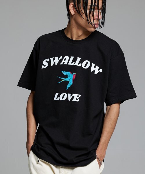 CREAM SODA LAB(クリームソーダラボ)の「スワロラブ 半袖Tシャツ ブラック(Tシャツ/カットソー・メンズ・その他・LARGE/X-LARGE/XX-LARGE/MEDIUM)」の1枚目の写真