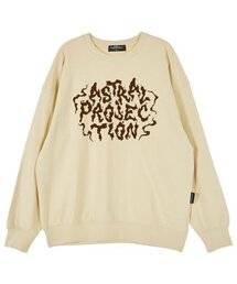 ヘイズレタリングオーバーサイズドロップショルダースウェット_バター