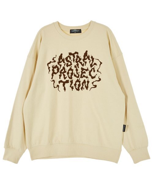 ASTRAL PROJECTION(アストラルプロジェクション)の「ヘイズレタリングオーバーサイズドロップショルダースウェット_バター(スウェット・メンズ・その他・LARGE/MEDIUM/X-LARGE/XX-LARGE)」の1枚目の写真