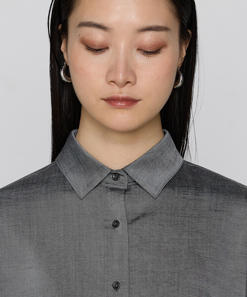 COMME CA(コムサ)の「〔 TALLサイズ 〕 シャンブレースラブストレッチ シャツ(シャツ/ブラウス・レディース・ブラック/トップグレー・13号/15号)」の12枚目の写真