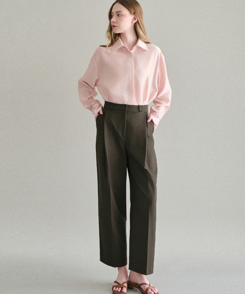 BLANCU（ブランユー）の「エディットピンタックスラックス（スラックス・レディース・ブラック/ベージュ/ブラウン・LARGE/SMALL/MEDIUM）」の4枚目の写真