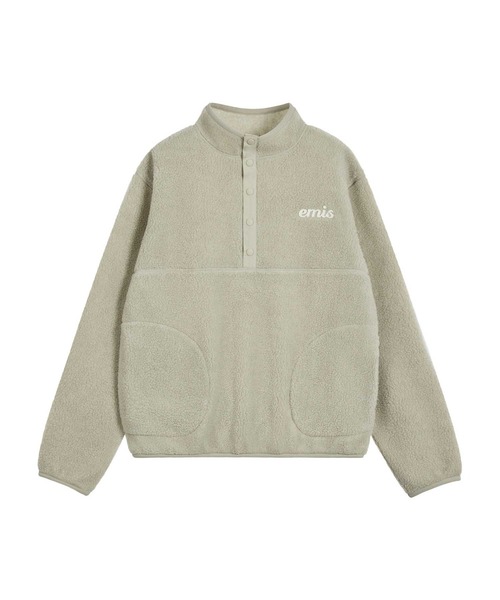 EMIS(イミス)の「OVERSIZED HALF NECK FLEECE TOP(スウェット・レディース・ベージュ/ブラウン・FREE)」の1枚目の写真