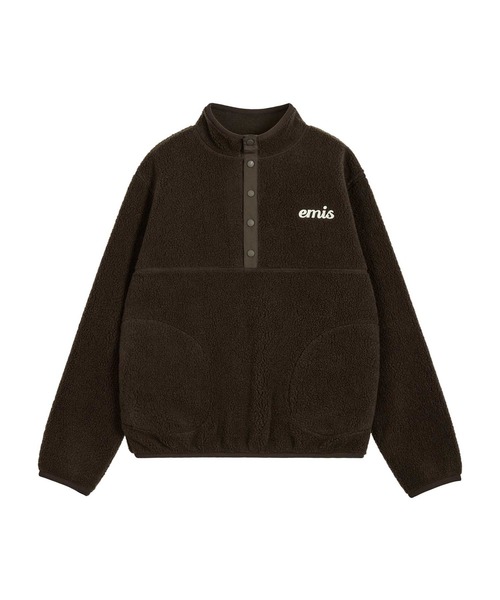EMIS(イミス)の「OVERSIZED HALF NECK FLEECE TOP(スウェット・レディース・ベージュ/ブラウン・FREE)」の2枚目の写真