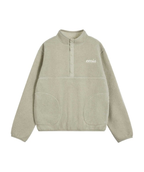 EMIS(イミス)の「OVERSIZED HALF NECK FLEECE TOP(スウェット・レディース・ベージュ/ブラウン・FREE)」の7枚目の写真