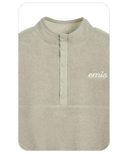 EMIS(イミス)の「OVERSIZED HALF NECK FLEECE TOP(スウェット・レディース・ベージュ/ブラウン・FREE)」の9枚目の写真