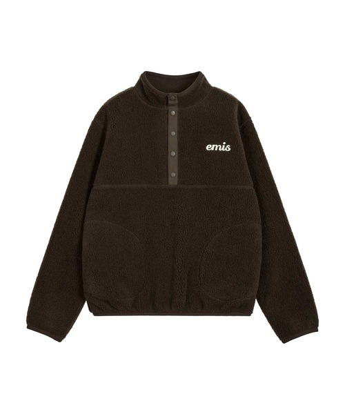 EMIS(イミス)の「OVERSIZED HALF NECK FLEECE TOP(スウェット・レディース・ベージュ/ブラウン・FREE)」の13枚目の写真
