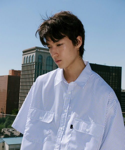 ENDOOR(エンドア)の「Over easy stripe 1/2 shirt (blue stripe)(シャツ/ブラウス・メンズ・その他・1/2/3)」の3枚目の写真