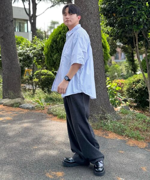 ENDOOR(エンドア)の「Over easy stripe 1/2 shirt (blue stripe)(シャツ/ブラウス・メンズ・その他・1/2/3)」の6枚目の写真
