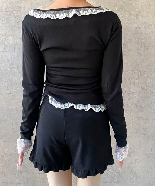 Mejoul（メジュール）の「【2026春夏新作】配色レースフリルリボンタイトカットソー（Tシャツ/カットソー・レディース・ブラック/アイボリー・S/M）」の20枚目の写真