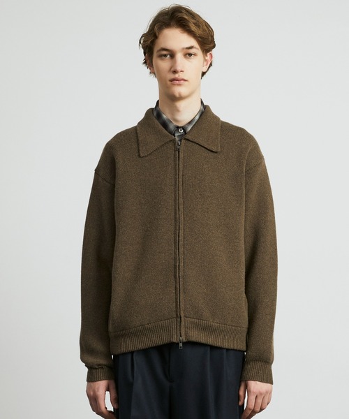 ≪新作≫CASHMERE ニットジップブルゾン |カシミヤ/冬服/ウール/洗える