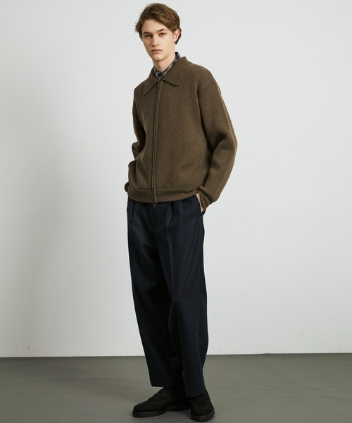 UNITED TOKYO(ユナイテッドトウキョウ)の「≪新作≫CASHMERE ニットジップブルゾン |カシミヤ/冬服/ウール/洗える/防縮/ダブルジップ/ポケット/ジップシャツ/防寒/ムレ防止/静電気防止(ブルゾン・メンズ・ブラウン/ブラック・1/2)」の8枚目の写真