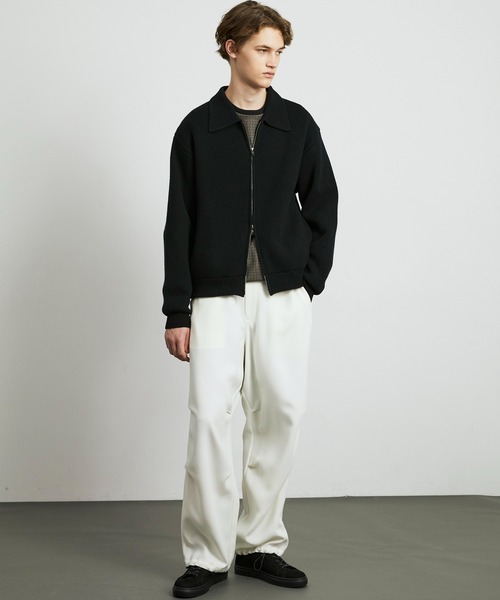 UNITED TOKYO(ユナイテッドトウキョウ)の「≪新作≫CASHMERE ニットジップブルゾン |カシミヤ/冬服/ウール/洗える/防縮/ダブルジップ/ポケット/ジップシャツ/防寒/ムレ防止/静電気防止(ブルゾン・メンズ・ブラウン/ブラック・1/2)」の6枚目の写真