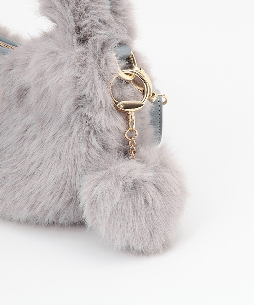 kate spade ケイトスペード　水色　ファー　バッグ　ショルダーバッグ セール】フェイクファーハーフムーンバッグ（ショルダーバッグ）｜kate