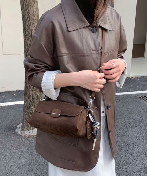 HOOK(フック)の「HOOK for girls チャーム付きミニショルダーバッグ(トートバッグ・レディース・ベージュ/ブラウン/チョコ/オリーブ・FREE)」の11枚目の写真