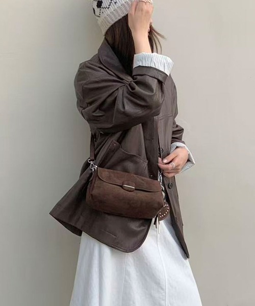 HOOK(フック)の「HOOK for girls チャーム付きミニショルダーバッグ(トートバッグ・レディース・ベージュ/ブラウン/チョコ/オリーブ・FREE)」の12枚目の写真