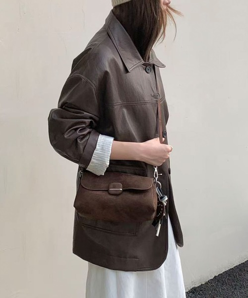 HOOK(フック)の「HOOK for girls チャーム付きミニショルダーバッグ(トートバッグ・レディース・ベージュ/ブラウン/チョコ/オリーブ・FREE)」の13枚目の写真