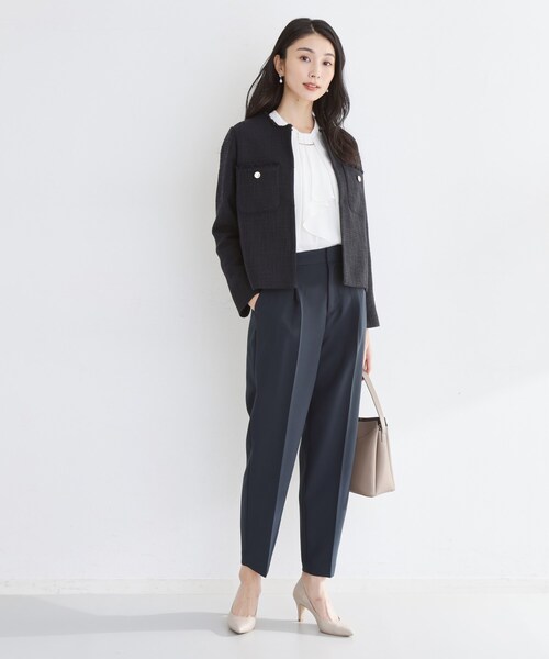 THE SHOP TK (ザ ショップ ティーケー )の「【通勤・セレモニー】ツイードノーカラージャケット(ノーカラージャケット・レディース・アイボリー/ネイビー/ブラック系3・12/13)」の10枚目の写真