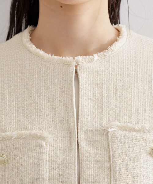 THE SHOP TK (ザ ショップ ティーケー )の「【通勤・セレモニー】ツイードノーカラージャケット(ノーカラージャケット・レディース・アイボリー/ネイビー/ブラック系3・12/13)」の19枚目の写真