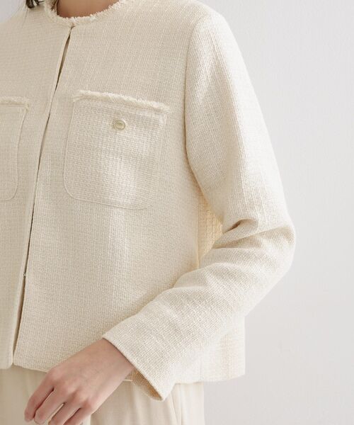 THE SHOP TK (ザ ショップ ティーケー )の「【通勤・セレモニー】ツイードノーカラージャケット(ノーカラージャケット・レディース・アイボリー/ネイビー/ブラック系3・12/13)」の21枚目の写真