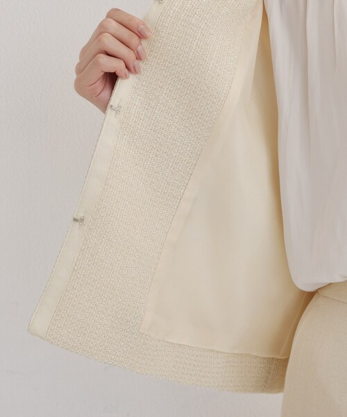 THE SHOP TK （ザ ショップ ティーケー ）の「【通勤・セレモニー】ツイードノーカラージャケット（ノーカラージャケット・レディース・アイボリー/ネイビー/ブラック系3・12/13）」の15枚目の写真