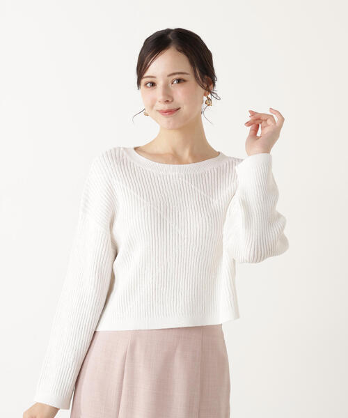 PROPORTION BODY DRESSING(プロポーションボディドレッシング)の「ラメ入りアイレットボクシーニット / 1216170101(ニット/セーター・レディース・ホワイト系その他/ベージュ/ブルー・SMALL/MEDIUM)」の2枚目の写真