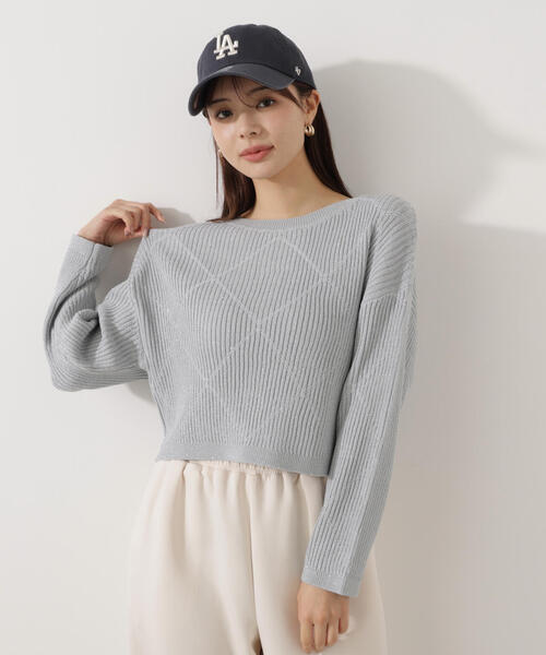 PROPORTION BODY DRESSING(プロポーションボディドレッシング)の「ラメ入りアイレットボクシーニット / 1216170101(ニット/セーター・レディース・ホワイト系その他/ベージュ/ブルー・SMALL/MEDIUM)」の1枚目の写真