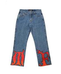 Monkey Flower（モンキーフラワー）の「共用 フレイムMFグラフィックデニムパンツ INDIGO / MS0WDP03U65（デニムパンツ）」