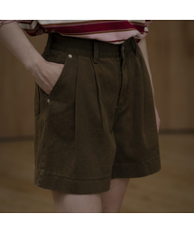 Two-tuck denim short [KNFW03PT02]_Brown