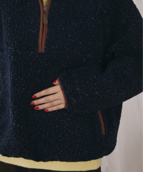 MERLOT（メルロー）の「ネップボアスタンドプルオーバー（スウェット・レディース・ホワイト/ネイビー・FREE）」の9枚目の写真