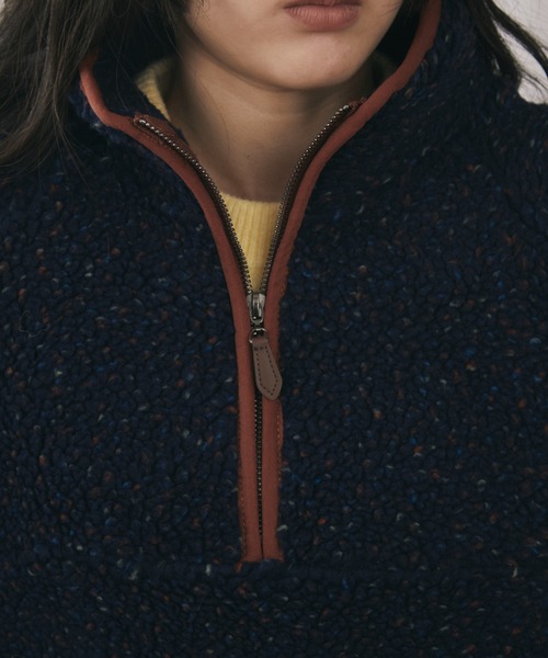 MERLOT（メルロー）の「ネップボアスタンドプルオーバー（スウェット・レディース・ホワイト/ネイビー・FREE）」の10枚目の写真