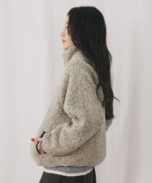 MERLOT（メルロー）の「ネップボアスタンドプルオーバー（スウェット・レディース・ホワイト/ネイビー・FREE）」の18枚目の写真