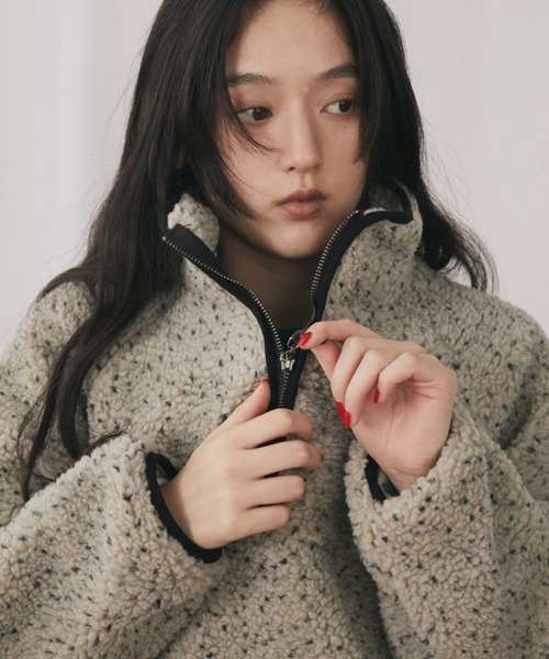 MERLOT（メルロー）の「ネップボアスタンドプルオーバー（スウェット・レディース・ホワイト/ネイビー・FREE）」の20枚目の写真