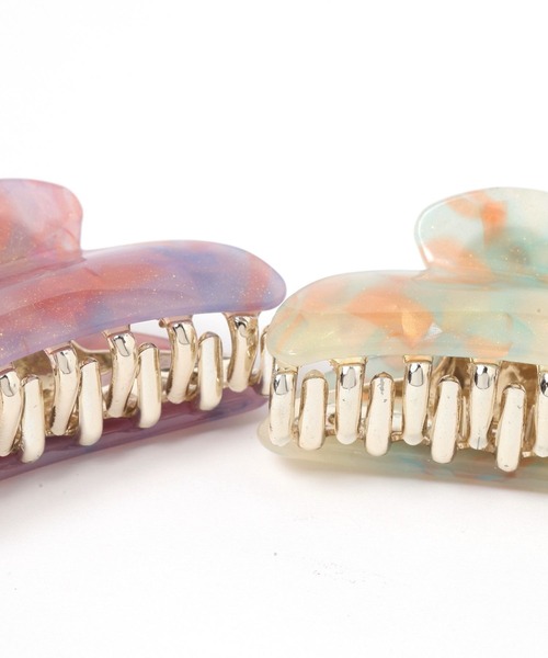 LAKOLE（ラコレ）の「キラキラマーブルバンスクリップ / 631274（バレッタ/ヘアクリップ・レディース・アイボリー/ネイビー/ピンク・FREE）」の7枚目の写真