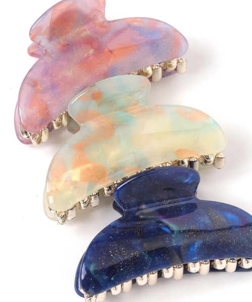 LAKOLE（ラコレ）の「キラキラマーブルバンスクリップ / 631274（バレッタ/ヘアクリップ・レディース・アイボリー/ネイビー/ピンク・FREE）」の8枚目の写真