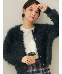 Te chichi | 【ZOZO限定】ラメフェザーシャギーニットカーディガン(カーディガン/ボレロ)