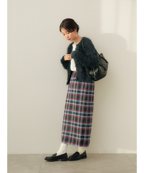 Te chichi（テチチ）の「【ZOZO限定】ラメフェザーシャギーニットカーディガン（カーディガン/ボレロ・レディース・ネイビー/ベージュ/グレー・F）」の17枚目の写真