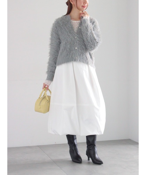 Te chichi（テチチ）の「【ZOZO限定】ラメフェザーシャギーニットカーディガン（カーディガン/ボレロ・レディース・ネイビー/ベージュ/グレー・F）」の22枚目の写真