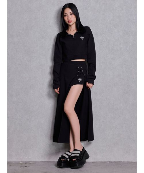 GYDA（ジェイダ）の「Thick sole bijouストラップサンダル（サンダル・レディース・オフホワイト/ブラック・LARGE/MEDIUM/SMALL）」の6枚目の写真