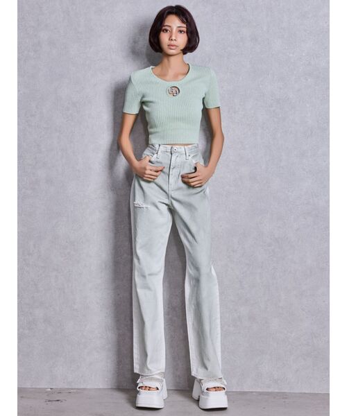 GYDA（ジェイダ）の「Thick sole bijouストラップサンダル（サンダル・レディース・オフホワイト/ブラック・LARGE/MEDIUM/SMALL）」の20枚目の写真