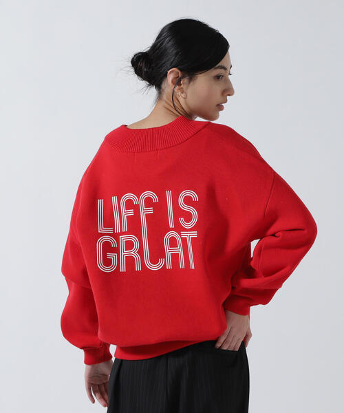 JJMERCER (ジェイジェイマーサー) 別注Vネックバックロゴニット