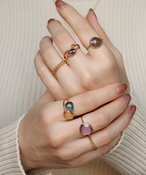 NOIR DE POUPEE(ノワールドプーペ)の「【WEB限定】silver925 ナチュラルカット 天然石リング(リング・レディース・イエロー/ライトピンク/パープル/ブルー/ブラウン/ピンク・#9/#11/#12/#13/#10/#14)」の12枚目の写真