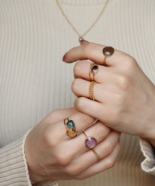 NOIR DE POUPEE(ノワールドプーペ)の「【WEB限定】silver925 ナチュラルカット 天然石リング(リング・レディース・イエロー/ライトピンク/パープル/ブルー/ブラウン/ピンク・#9/#11/#12/#13/#10/#14)」の13枚目の写真