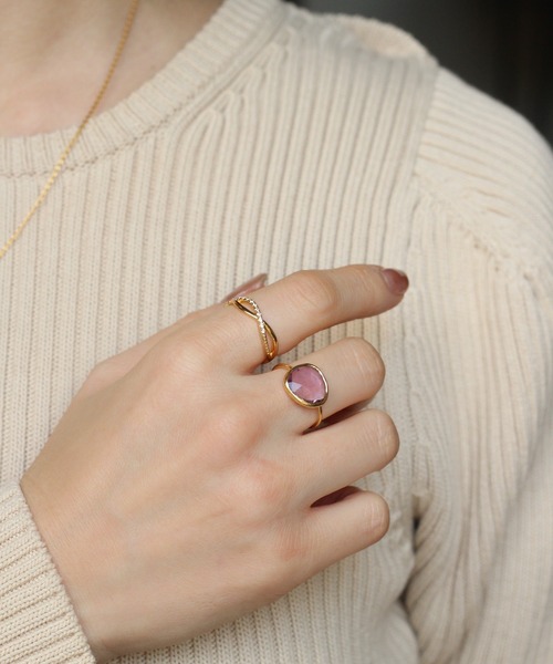 NOIR DE POUPEE(ノワールドプーペ)の「【WEB限定】silver925 ナチュラルカット 天然石リング(リング・レディース・イエロー/ライトピンク/パープル/ブルー/ブラウン/ピンク・#9/#11/#12/#13/#10/#14)」の15枚目の写真